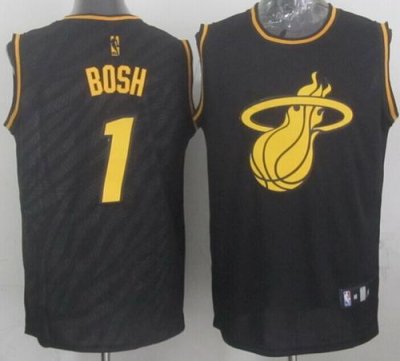 Jerseys Factory Cheap Heat #1 Chris Bosh Black Precious Metals F