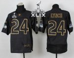 Jerseys Factory Cheap Nike Seahawks #24 Marshawn Lynch Black Gol