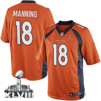 Jerseys Factory Cheap Nike Broncos #18 Peyton Manning Orange Tea