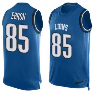 Jerseys Factory Cheap Nike Lions #85 Eric Ebron Blue Team Color