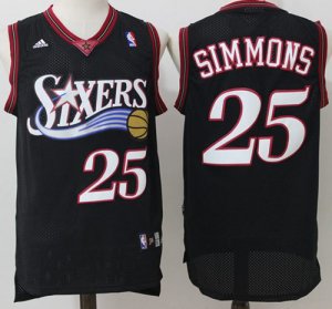 Jerseys Factory Cheap 76ers #25 Ben Simmons Black Throwback Stit