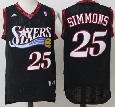 Jerseys Factory Cheap 76ers #25 Ben Simmons Black Throwback Stit