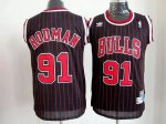 Jerseys Factory Cheap Bulls #91 Dennis Rodman Black With Red Str