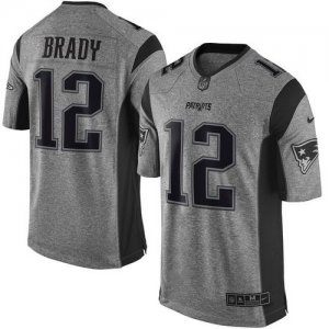Jerseys Factory Cheap Nike Patriots #12 Tom Brady Gray Men's Sti