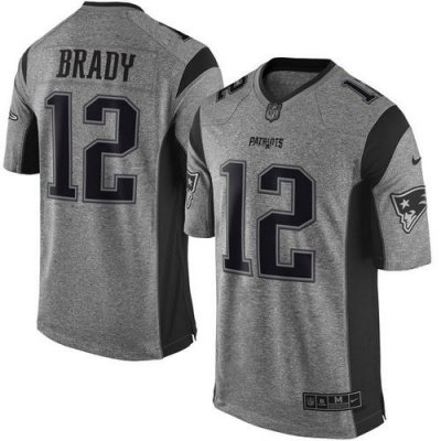Jerseys Factory Cheap Nike Patriots #12 Tom Brady Gray Men's Sti