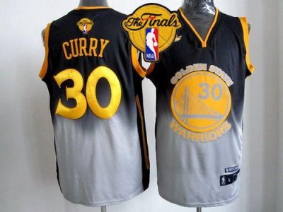 Jerseys Factory Cheap Warriors #30 Stephen Curry Black/Grey Fade