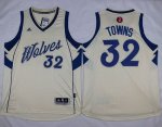 Jerseys Factory Cheap Timberwolves #32 Karl-Anthony Towns Cream