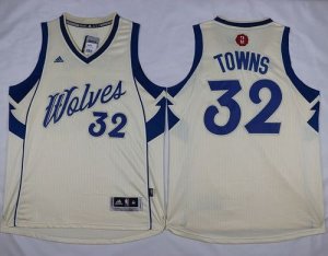 Jerseys Factory Cheap Timberwolves #32 Karl-Anthony Towns Cream