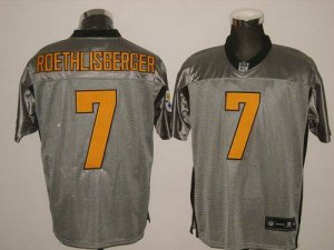 Jerseys Factory Cheap Steelers #7 Ben Roethlisberger Grey Shadow