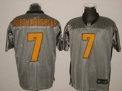 Jerseys Factory Cheap Steelers #7 Ben Roethlisberger Grey Shadow