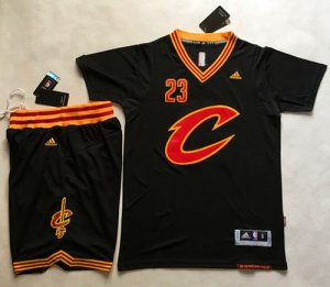 Jerseys Factory Cheap Cavaliers #23 LeBron James Black Short Sle