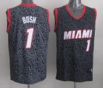 Jerseys Factory Cheap Heat #1 Chris Bosh Black Crazy Light Stitc