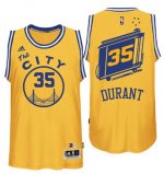 Jerseys Factory Cheap Warriors #35 Kevin Durant Gold Throwback T