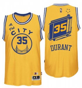 Jerseys Factory Cheap Warriors #35 Kevin Durant Gold Throwback T
