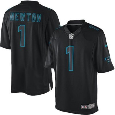 Jerseys Factory Cheap Nike Panthers #1 Cam Newton Black Men's Em