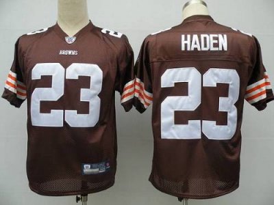 Jerseys Factory Cheap Browns #23 Joe Haden Brown Embroidered You