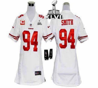 Jerseys Factory Cheap Nike 49ers #94 Justin Smith White With C P