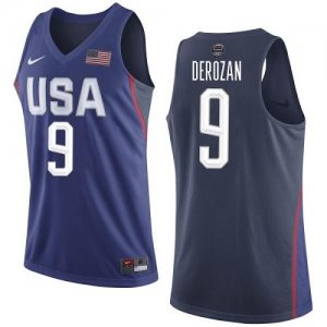 Jerseys Factory Cheap Nike Team USA #9 DeMar DeRozan Navy Blue 2