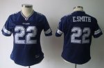 Jerseys Factory Cheap Cowboys #22 E.Smith Blue Women's Team Colo