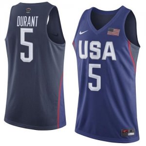 Jerseys Factory Cheap Nike Team USA #5 Kevin Durant Navy Blue 20