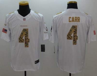 Jerseys Factory Cheap Nike Raiders #4 Derek Carr White Men's Sti