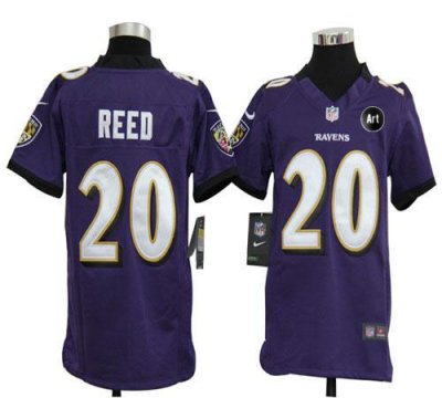 Jerseys Factory Cheap Nike Ravens #20 Ed Reed Purple Team Color