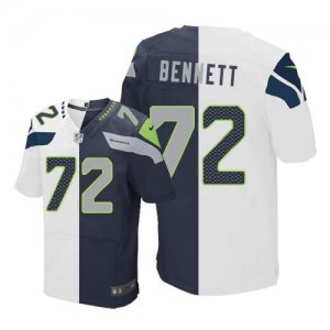 Jerseys Factory Cheap Nike Seahawks #72 Michael Bennett White/St