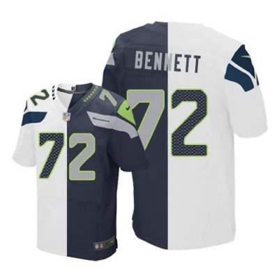 Jerseys Factory Cheap Nike Seahawks #72 Michael Bennett White/St