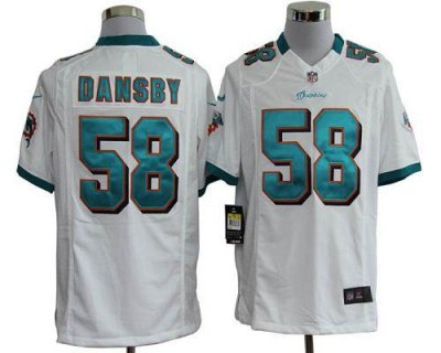Jerseys Factory Cheap Nike Dolphins #58 Karlos Dansby White Men'