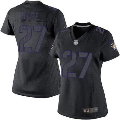 Jerseys Factory Cheap Nike Ravens #27 Ray Rice Black Impact Wome