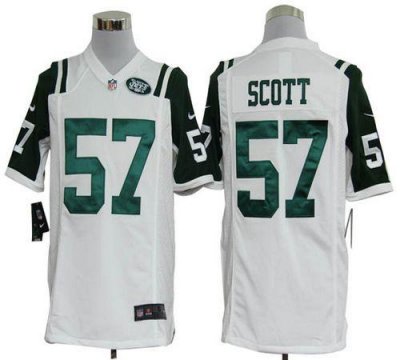 Jerseys Factory Cheap Nike Jets #57 Bart Scott White Men's Stitc