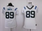Jerseys Factory Cheap Panthers #89 Steve Smith White Women's Fie