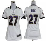 Jerseys Factory Cheap Nike Ravens #27 Ray Rice White Women's Emb