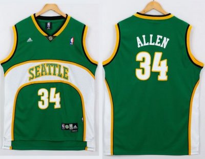 Jerseys Factory Cheap Thunder #34 Ray Allen Green Seattle SuperS