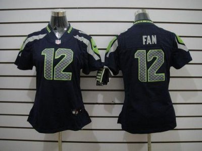 Jerseys Factory Cheap Nike Seahawks #12 Fan Steel Blue Team Colo