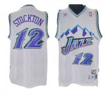 Jerseys Factory Cheap Jazz #12 John Stockton White Throwback Sti