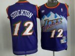 Jerseys Factory Cheap Jazz #12 John Stockton Purple Throwback St
