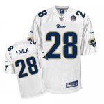 Jerseys Factory Cheap Rams #28 Marshall Faulk White Hall of Fame