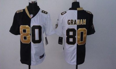 Jerseys Factory Cheap Nike Saints #80 Jimmy Graham Black/White W