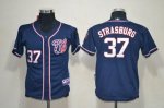 Jerseys Factory Cheap Nationals #37 Stephen Strasburg Blue Cool