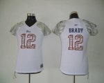Jerseys Factory Cheap Patriots #12 Tom Brady White Women's Zebra