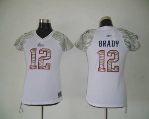 Jerseys Factory Cheap Patriots #12 Tom Brady White Women's Zebra