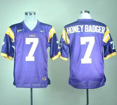 Jerseys Factory Cheap LSU Tigers #7 Tyrann Mathieu Purple Honey