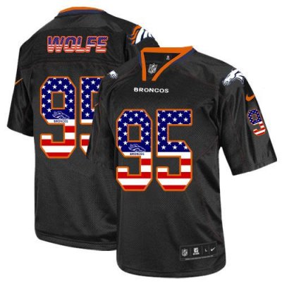 Jerseys Factory Cheap Nike Broncos #95 Derek Wolfe Black Men's S