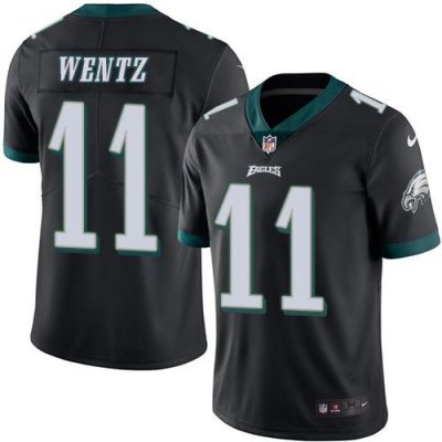 Jerseys Factory Cheap Nike Eagles #11 Carson Wentz Black Men's S