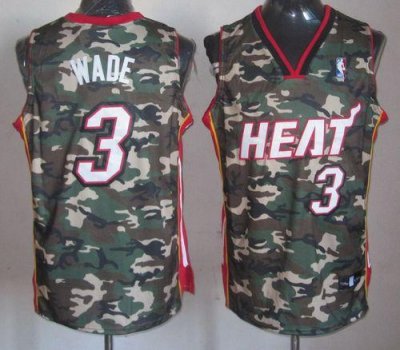 Jerseys Factory Cheap Heat #3 Dwyane Wade Camo Stealth Collectio