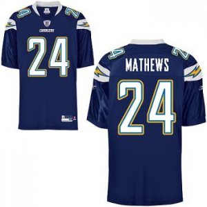 Jerseys Factory Cheap Chargers #24 Ryan Mathews Dark Blue Embroi