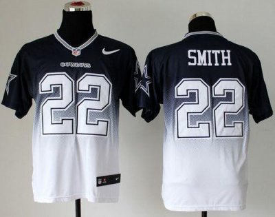 Jerseys Factory Cheap Nike Cowboys #22 Emmitt Smith Navy Blue/Wh
