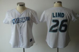 Jerseys Factory Cheap Blue Jays #26 Adam Lind White Women's Fash