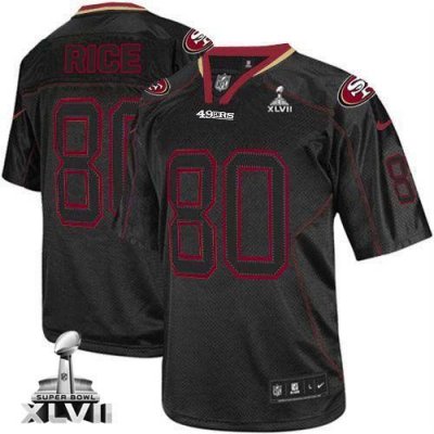 Jerseys Factory Cheap Nike 49ers #80 Jerry Rice Lights Out Black